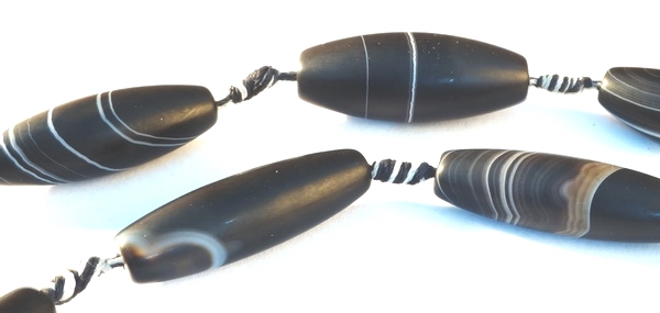 8 Huge Classy Teardrop Matte Black Agate  Beads - Heavy!