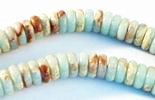 133 Pale-Green & Grey Snakeskin Jasper Rondelle Beads