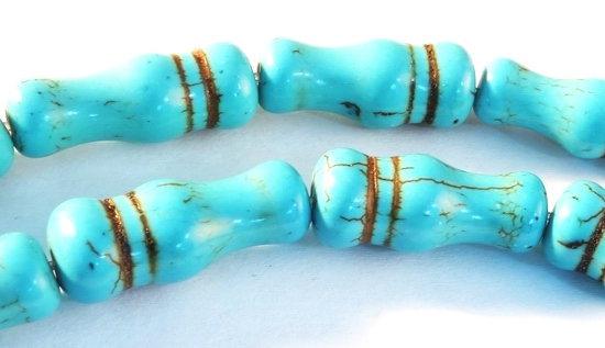Unusual Blue Turquoise Skittle Beads 19mm or 31mm - Striking!