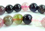 Rich Rosewood-Red & Black Tourmaline Beads - 3mm or 4mm