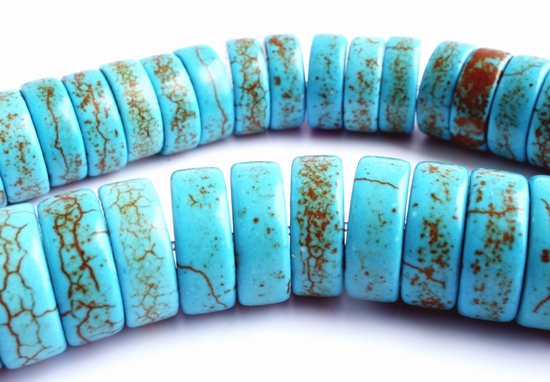 94 Heavy Blue Turquoise Disc Heishi Beads