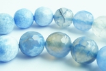 Vibrant Faceted Periwinkle-Blue Crab Fire Agate Beads - 10mm