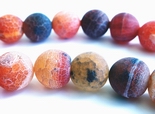 10mm Matte Deep-Red Fire Agate Beads