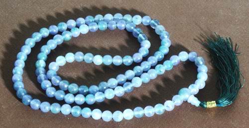 Chinese Violet Jade Buddhist Mala Necklace