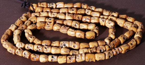 Unusual Tibetan Waterbuffalo Bone Necklace