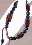 Faceted Tibetan Dzi Agate Bead Bracelet