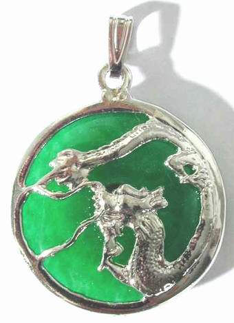 Magical Chinese Jade Dragon & Phoenix Pendant