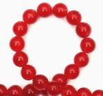 Kissable Cherry-Red 8mm Jade Bead Strand