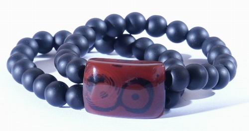 Tibetan Dzi Agate Two-Eyes Bead Bracelet