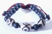 Black & White Dzi Agate Bead Bracelet