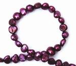 Dark Purple Biwa Pearl Strands - 4mm