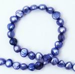 Gleaming Deep Ocean Blue Biwa Pearls - 6mm