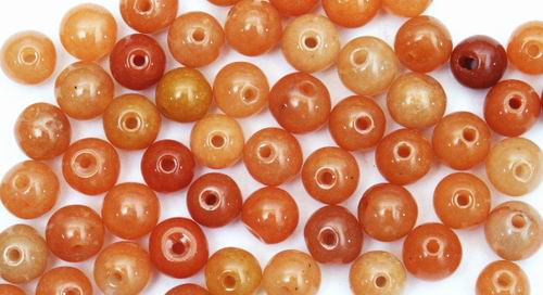 300 Chinese Red Jade Beads