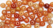 100 Chinese Red Jade Beads