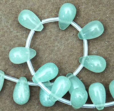 Silky Teardrop Aventurine Beads