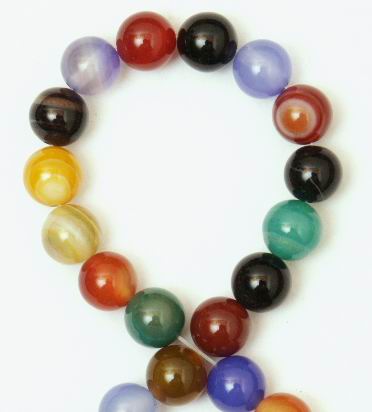 Rainbow Bead Strand - jade, carnelian, onyx + 4mm