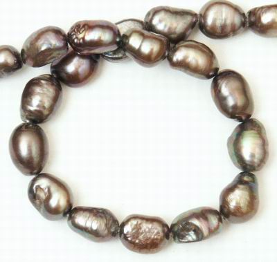 Distinctive Silver Black Baroque 8mm Pearls