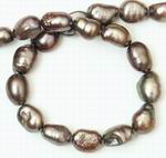 Distinctive Silver Black Baroque 8mm Pearls