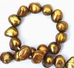 Bright Gold Chinese Biwa Pearl Strand