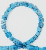 4mm Vivid Blue Turquoise Cube Bead Strand