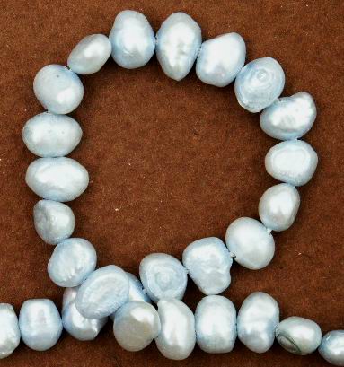 April Blue Chinese Biwa Pearl Strand - 6mm