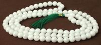 Large Lime White Jade Full Mala Necklace