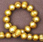Large 12mm Majestic Gold Pearl Strand