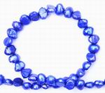 Vivid Oriental Electric Blue Biwa Pearls