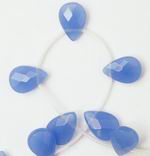 Splendid Faceted Blue Chalcedony Briolette Beads