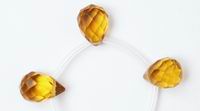 Faceted Citrine Teardrop Bead Strand - Large
