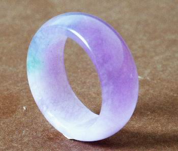 Beautiful Chinese Lavender & Green Jade Ring