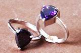 Glamorous Cubic Zirconia Purple Heart Ring