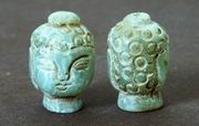 4 Unusual Mountain Jade Chinese Buddha Beads