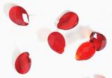 Bright  Ruby Red Briolette Glass Beads