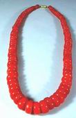 Lavish Hot Red Coral Bead Necklace