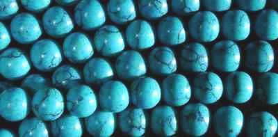 Deep Blue Howlite Turquoise Beads - 4mm