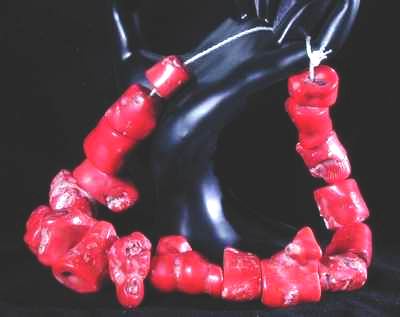 X Chunky Chinese Red Branch Coral Bead Strand