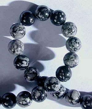 Silky Eye-catching Snowflake Obsidian - 8mm