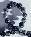 Silky Eye-catching Snowflake Obsidian - 8mm