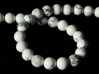 White Howlite Bead Strand - 8mm