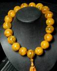 Colossal Chinese Yellow Amber Prayer Beads