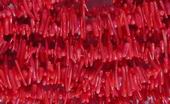 Striking Rich Red Coral Chip Beads