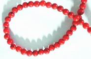 Fire Engine Red Howlite Turquoise  Beads - 4mm