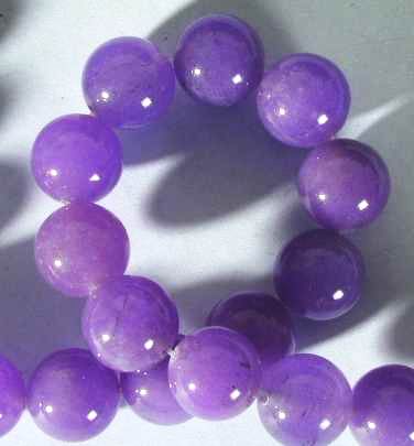 Wicked Purple Chinese Jade 12mm Bead Strand