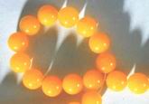 Large 12mm Yellow Chinese Jade Bead Strand