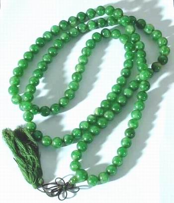 Tibetan Buddhist 12mm Jade Full Mala Necklace