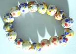 Chinese Dalmation Pocelain 10mm Bead Bracelet