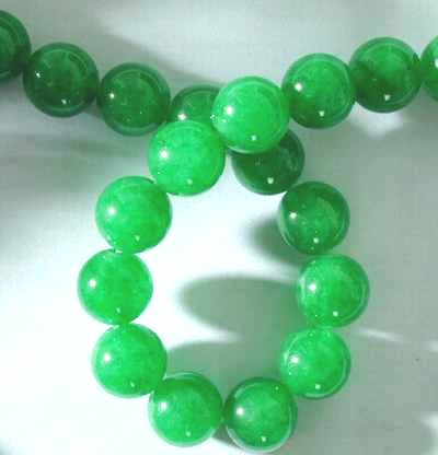 Lush Green  8mm Chinese Jade Bead Strand