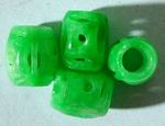 10 Decorative Carved Chinese Jade Barrel Beads