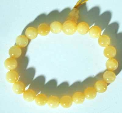 Zesty Yellow Jade Power Bead Bracelet